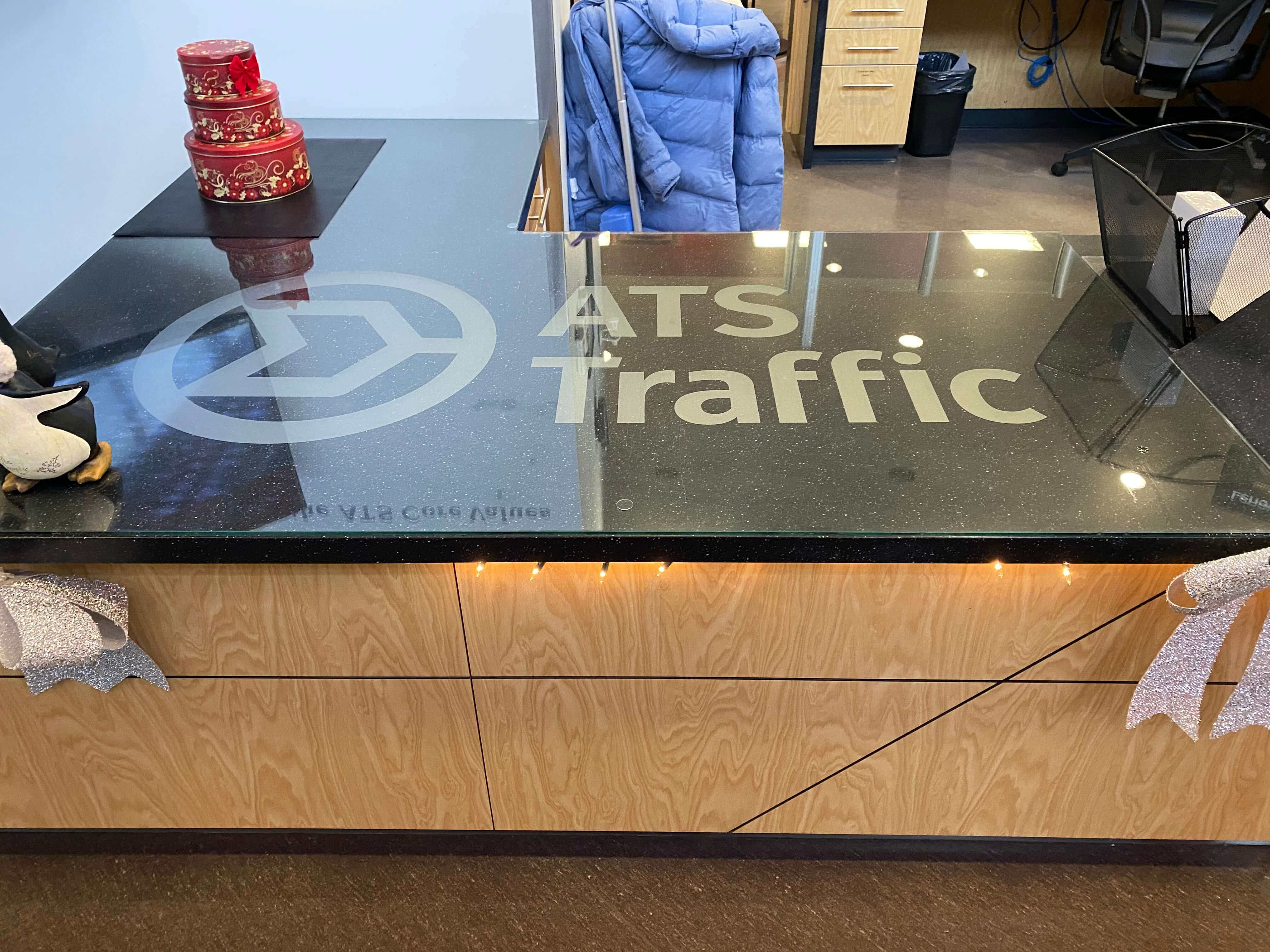 office desk custom glass